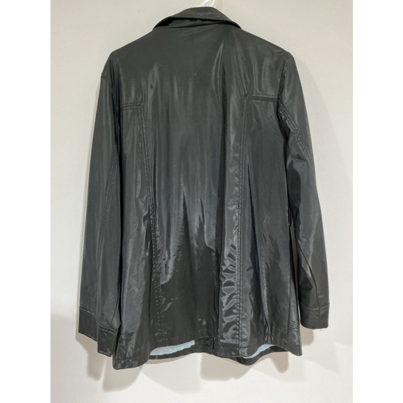 Woman’s Axara Ny Size Large Black Zip Up Lined Polyurethane Nylon Jacket - Picture 4 of 10